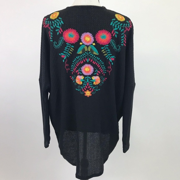 Umgee Boho Floral Embroidered Open Front Cardigan - Picture 3 of 8